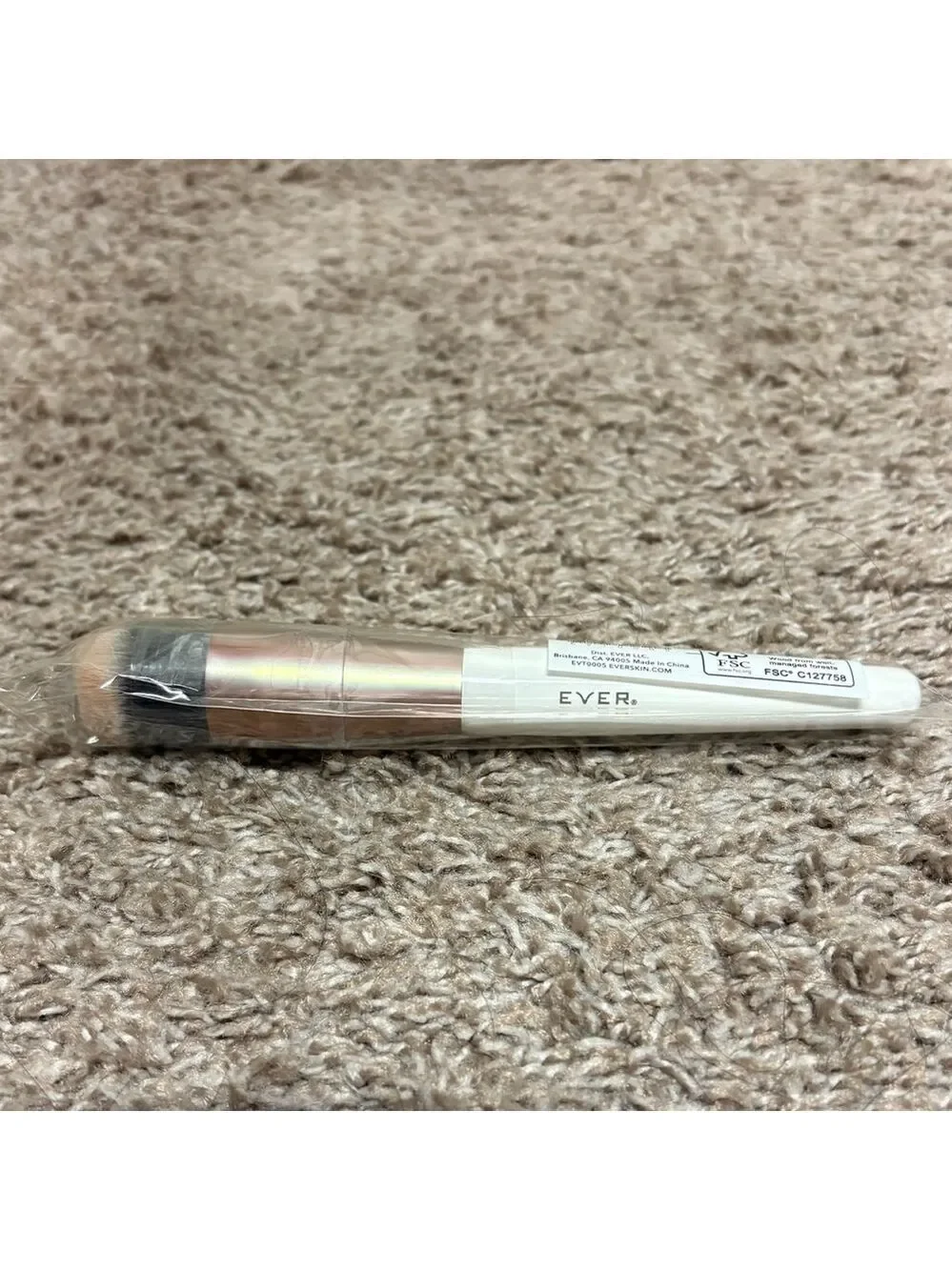 Ever Face 2 Foundation Brush vegan cruelty free synthetic bristles new in bag